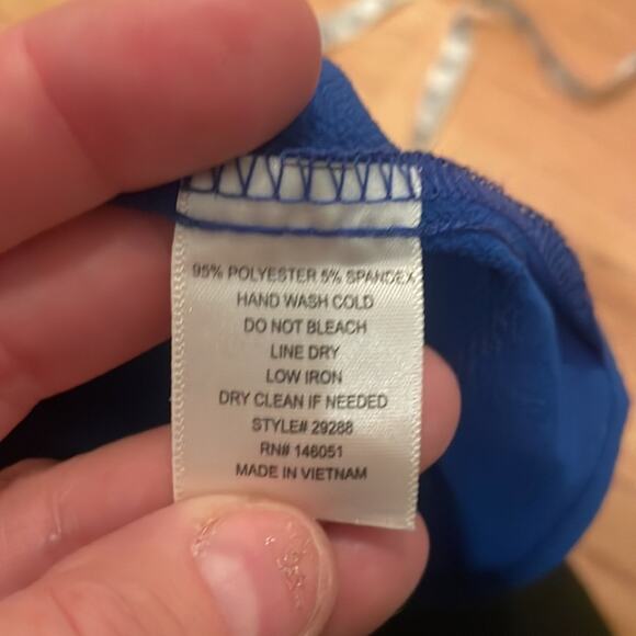 Monteau blue button up ruffle front blue blouse size XL new with tag - Picture 6 of 6